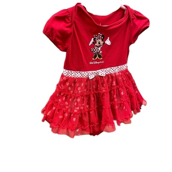 DISNEY Parks Red Minnie Mouse Dress Short Sleeve - 24 Month - Picture 1 of 9